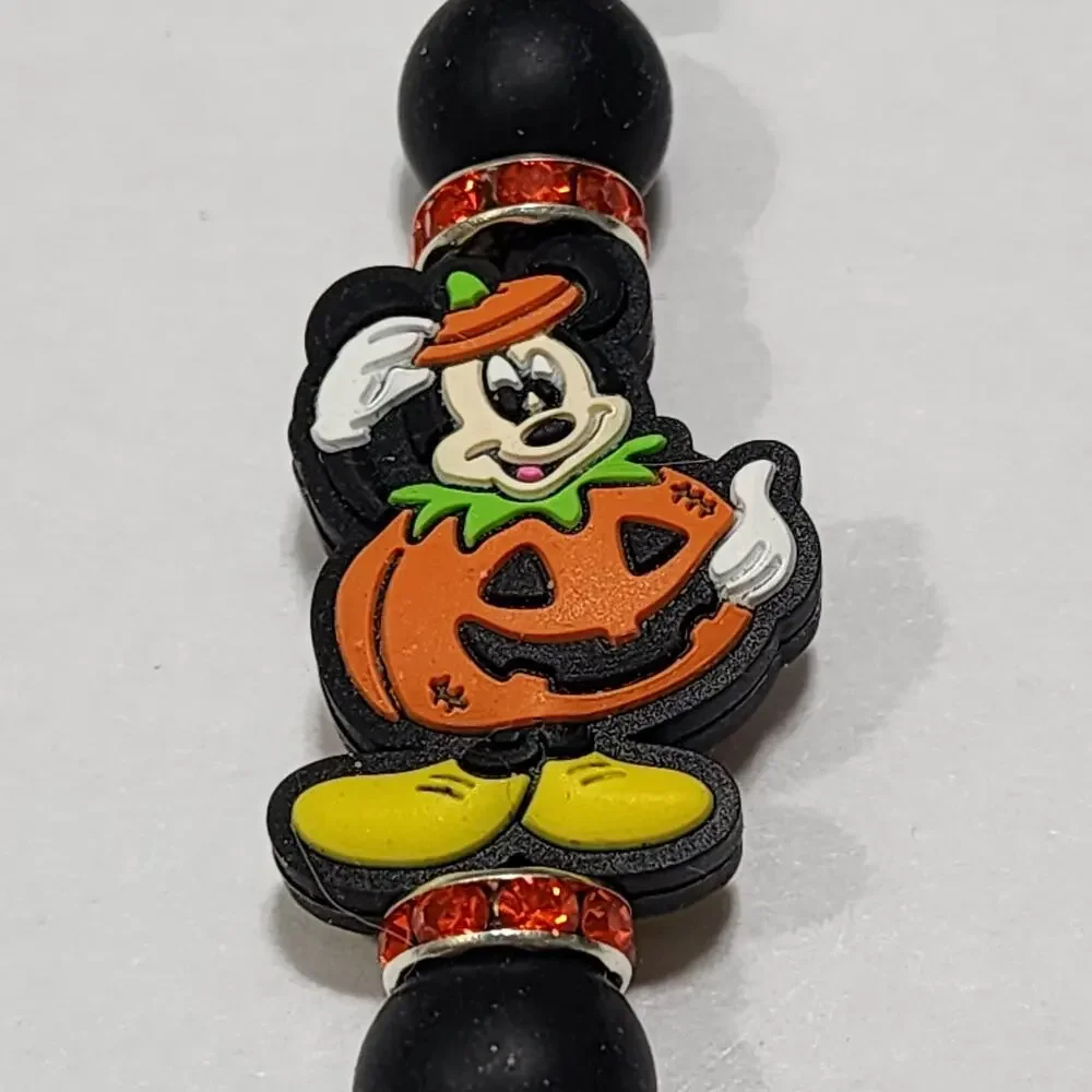 Mickey Mouse Pumpkin Halloween Silicone Keychain Handmade